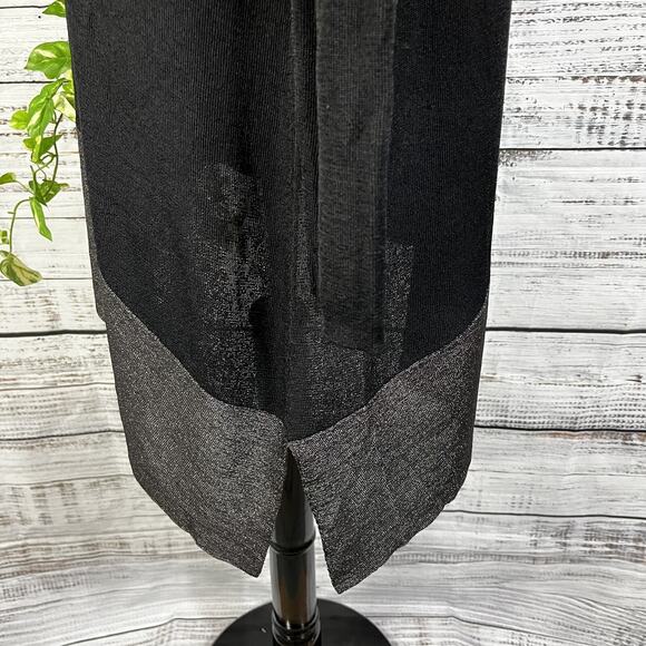 Eileen Fisher Tunic Top Women's Size L Black Silver Stretch Lagenlook Oversized - Picture 12 of 14